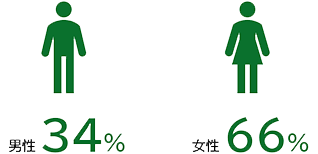 男性34%・女性66%
